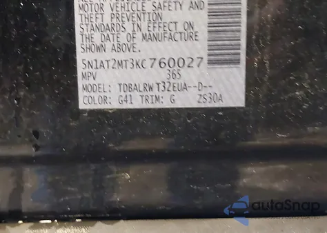 2019 Nissan Rogue Sl from USA, damaged, VIN 5N1AT2MT3KC760027